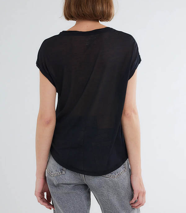 Round Neck Sleeveless Tee Black Majestic Filatures