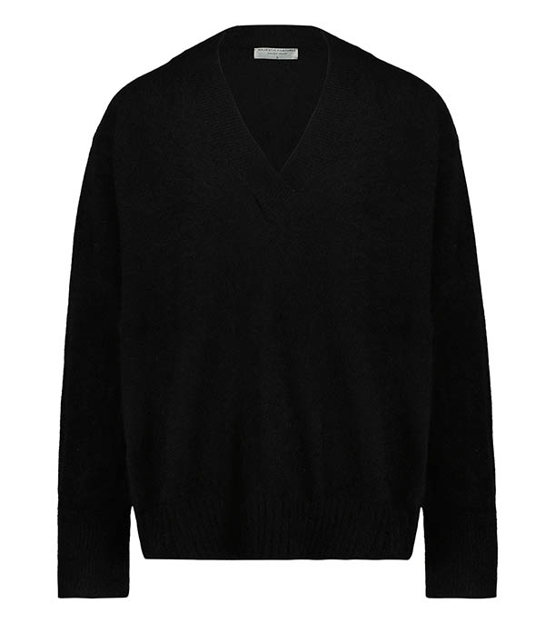 Black V-neck sweater Majestic Filatures