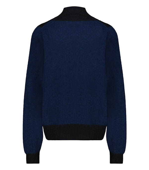 Black / Navy Two-tone Turtleneck Sweater Majestic Filatures