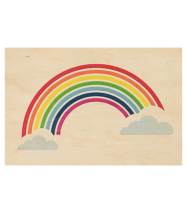 Miami Rainbow wooden postcard Woodhi