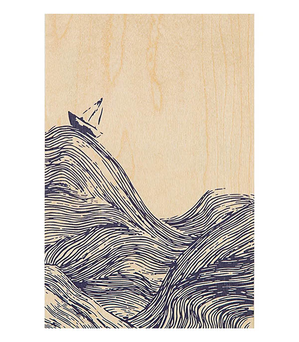 Landscapes Sea wooden postcard Woodhi