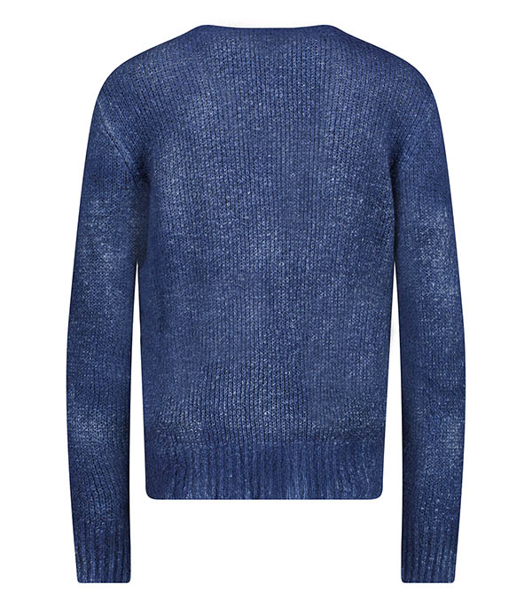 V-neck knitted sweater Blue Navy Avant Toi