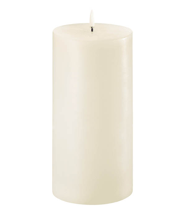 Pillar Ivory LED candle, 10.1 x 25 cm Uyuni