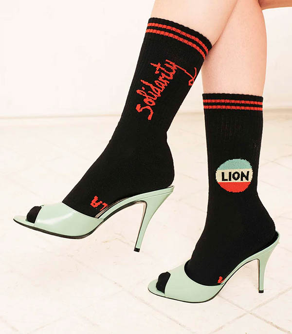 Lion cotton socks Black Bella Freud