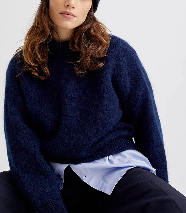 Mohair Jane Navy Blue Surprise Paris sweater