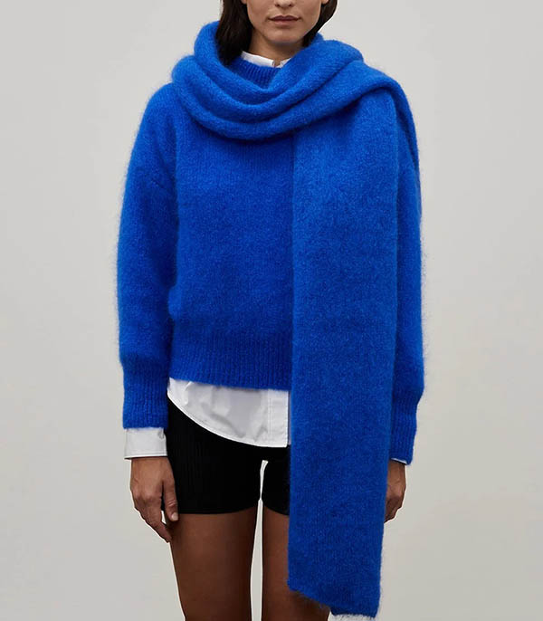 Electric Blue Mohair Scarf Surprise Paris