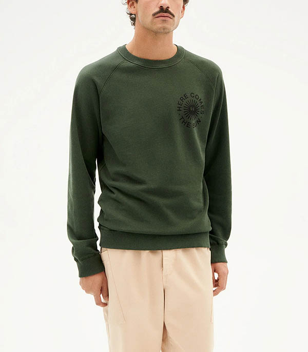 Happy Sun Dark Green sweatshirt Thinking Mu