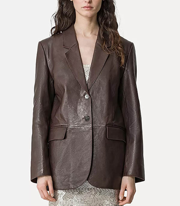 Blazer en cuir Cacao Forte Forte