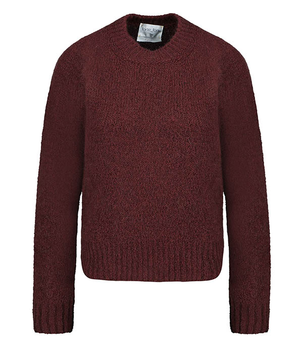 Mohair Stretch Round Neck Sweater Brushed Ruby Forte Forte