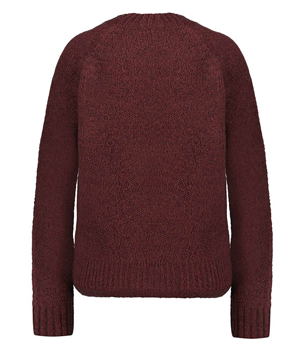 Mohair Stretch Round Neck Sweater Brushed Ruby Forte Forte