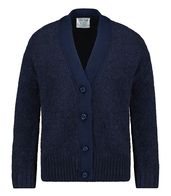 Cardigan in Mohair Stretch Brushed Notte Forte Forte