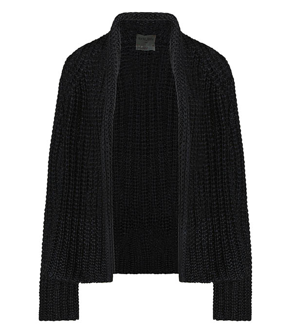 Cardigan in Silk, Cashmere and Mohair Cob Stitch Nero Forte Forte