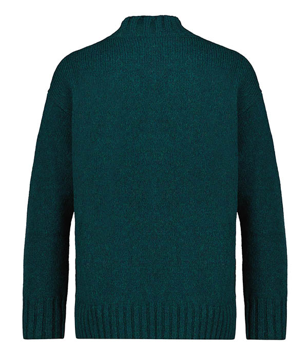 Turtleneck sweater with slits Dolcevita Verde Roberto Collina