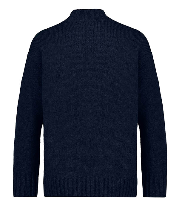 Dolcevita Navy slit turtleneck sweater Roberto Collina