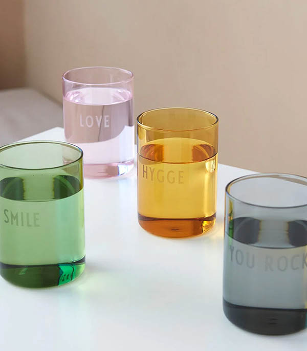 Favorite Drinking Glass Hygge Yellow Design Letters