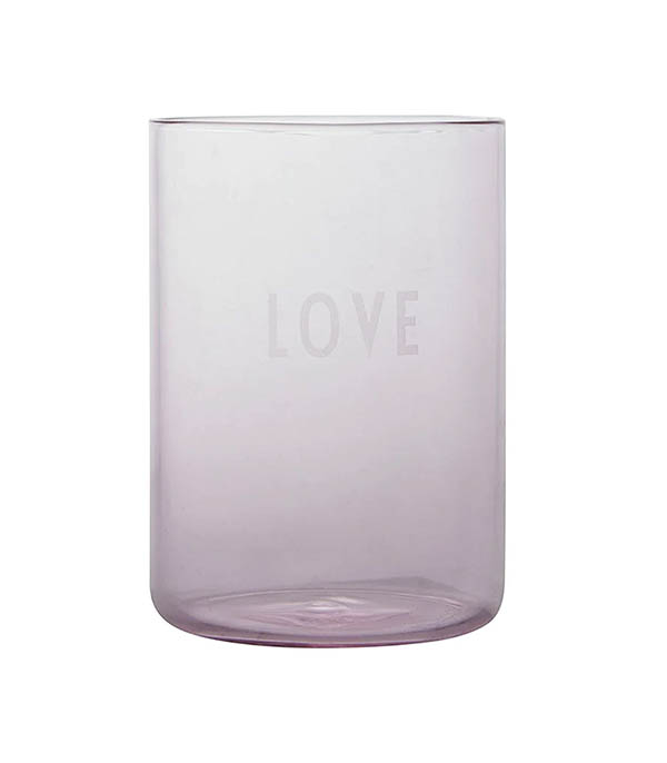 Verre Favorite Drinking Glass Love Pink Design Letters
