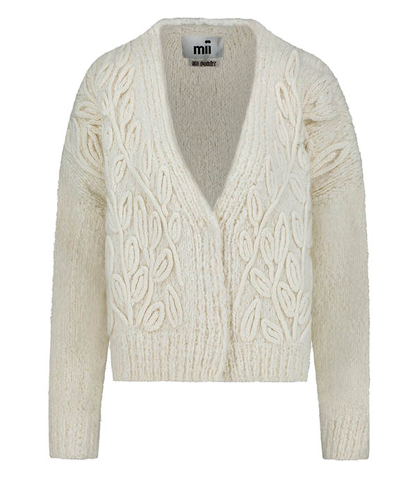 Cardigan Ernst Hand Embroidered Off White Mii