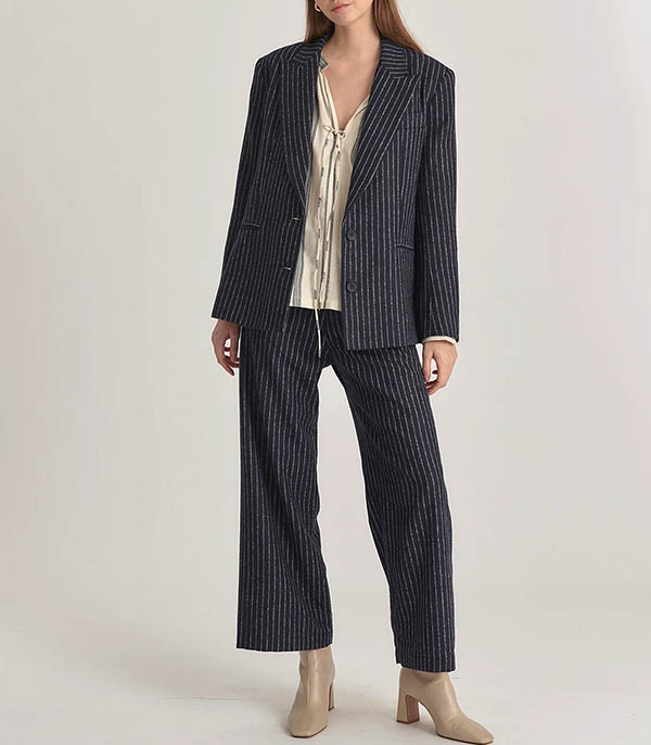 Fatou navy striped blazer Mii