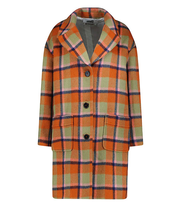 Mohair Milou Orange plaid coat Mii