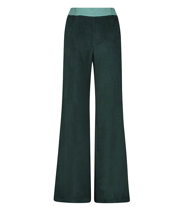 Luigi Green Two-tone Velvet Trousers La Treille Maison Ensoleillée