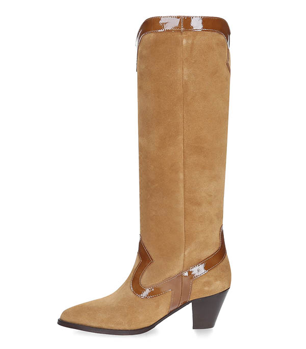 Dakota boots in smooth Camel leather Socque Paris