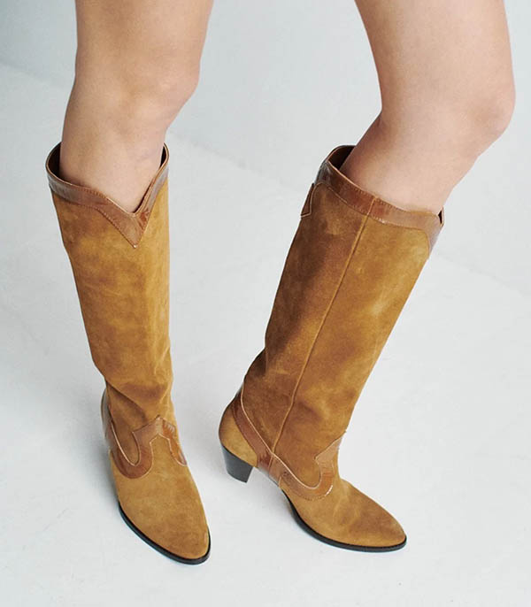 Dakota boots in smooth Camel leather Socque Paris