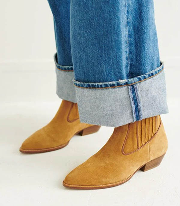 Abbey boots in Camel nubuck Socque Paris