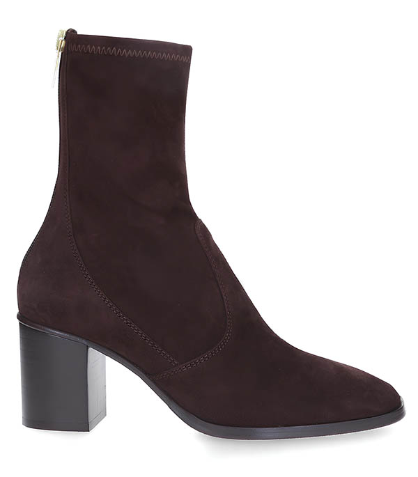 Boots Cliff en cuir velours Chocolat Socque Paris