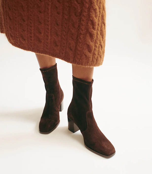 Cliff boots in suede leather Chocolat Socque Paris