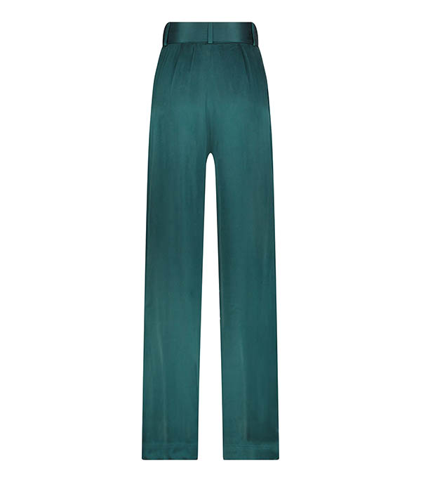 Tuck loose-fitting pants in Jade silk satin Zimmermann