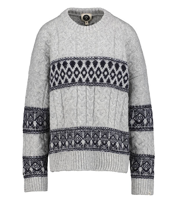 Pull Col rond Norway Light Grey Navy  Bsbee