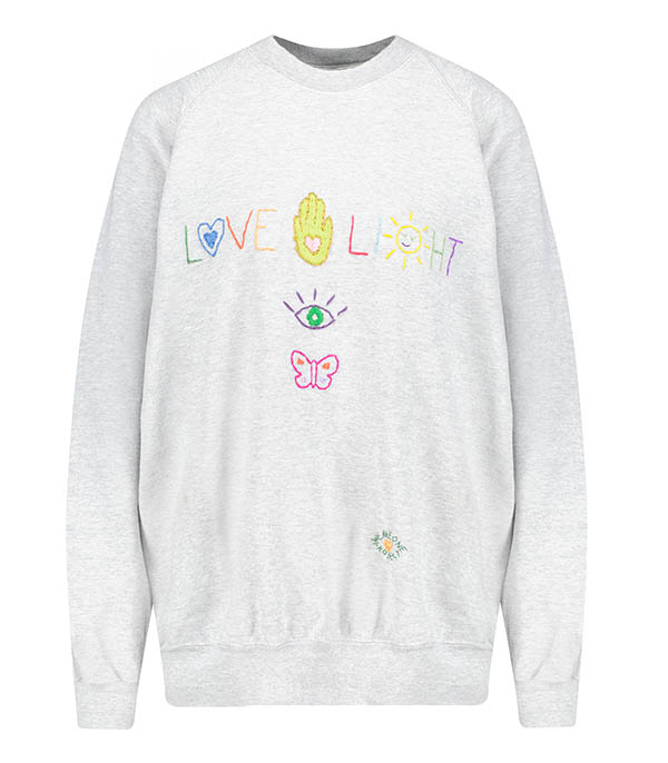 Sweat-shirt Vintage Brodé Love Light Gris We Are One Project