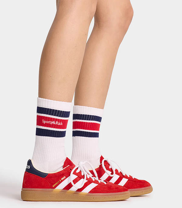 Serif Logo striped White Sporty & Rich Socks