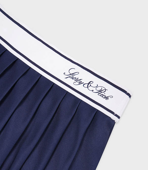 Jupe Vendome Script Pleated Navy Sporty & Rich