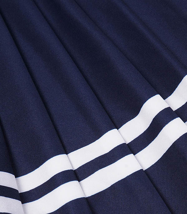 Skirt Vendome Script Pleated Navy Sporty & Rich