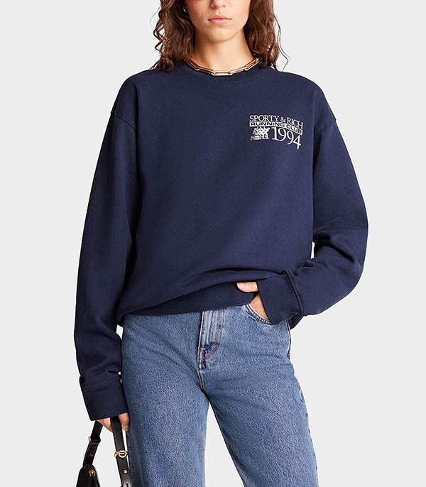 Finish Line Navy/White Sporty & Rich sweatshirt