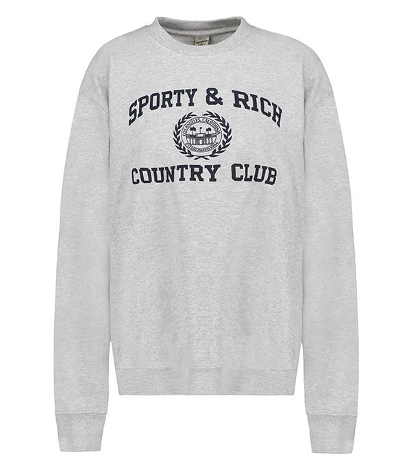 Sweatshirt Varsity Crest Heather Gray Sporty & Rich