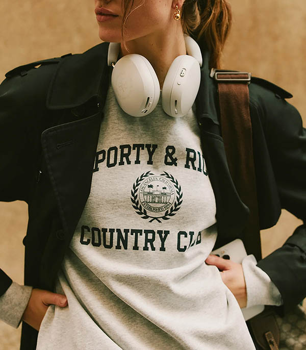 Sweatshirt Varsity Crest Heather Gray Sporty & Rich