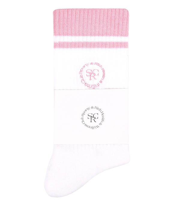 SRHWC White/Ballet Sporty & Rich Socks