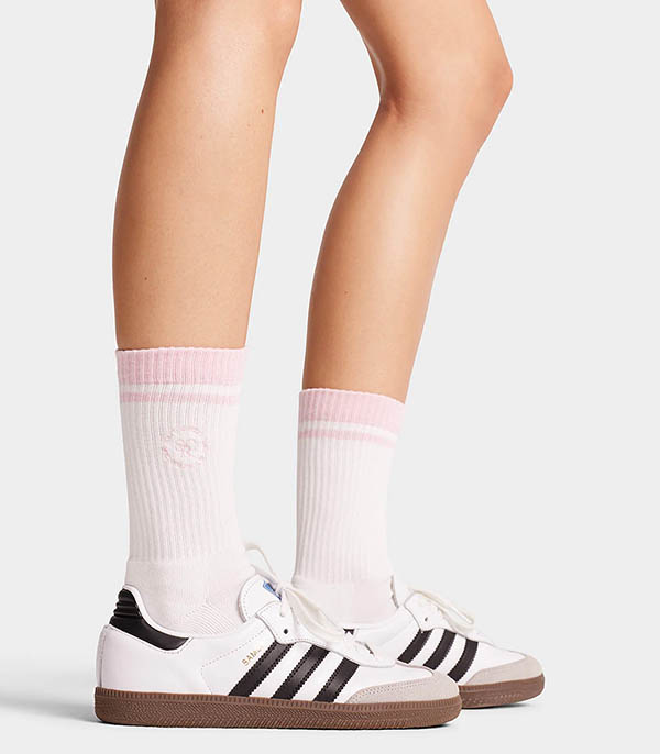 SRHWC White/Ballet Sporty & Rich Socks