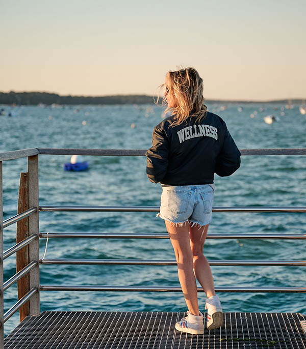 Teddy Wellness Boucle Varsity Navy/White Sporty & Rich