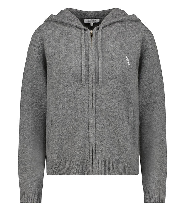 Hoodie SRC Cashmere Zip Heather Grey Sporty & Rich