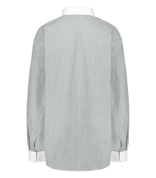 S.R. Sport Oversized White Forest Stripe Sporty & Rich Shirt