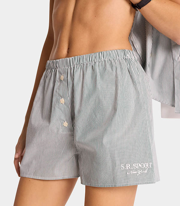 Short S.R. Sport Mini Boxer White Forest Stripe Sporty & Rich