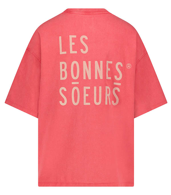 Tee-shirt Oversize Délavé Rouge LES BONNES SOEURS