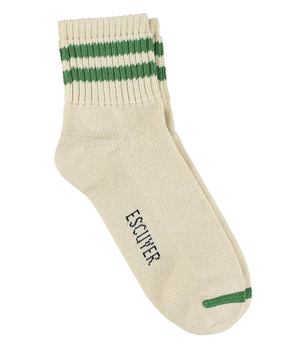 Chaussettes homme Ankle Ecru Green Escuyer