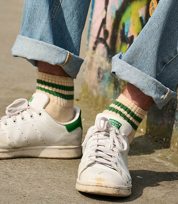 Ankle Socks Ecru Green Escuyer