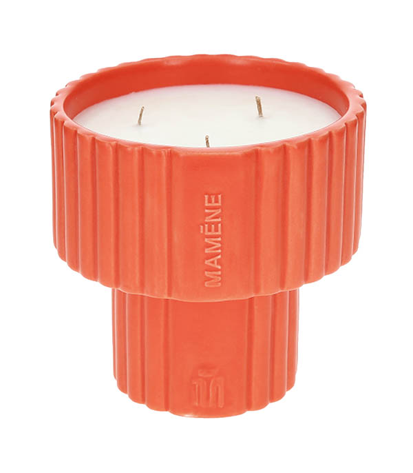 Candle Podium Yvon Orange Corail Medium 200g Mamène Paris