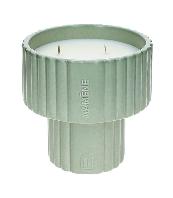 Candle Podium Andy Vert de Gris Medium 200g Mamène Paris