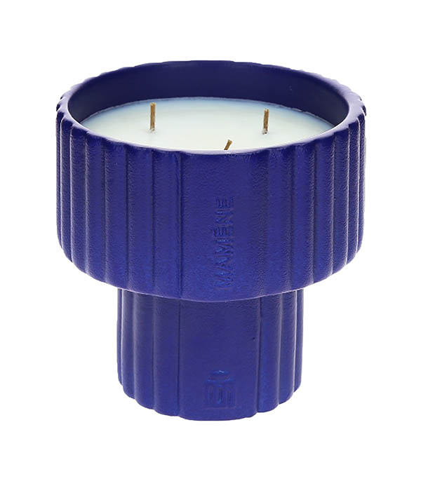 Candle Podium Simone Bleu Cobalt Medium 200g Mamène Paris